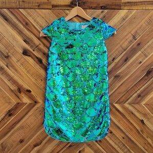 Girls mermaid scale vintage 20s style sequin dress sz 7/8 Disney Princess Ariel